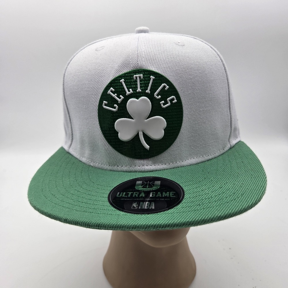 Boston Celtics NBA Ultra Game White Green Snapback Hat Cap VGMG481F EUC Basketba